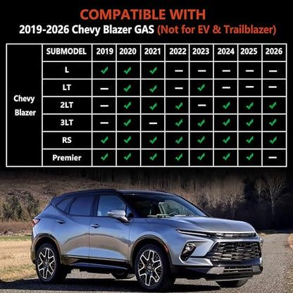 KARPAL Floor Mats for 2019-2025 2026 Chevy Blazer Gas Only (Not for EV & Trailblazer), All-Weather TPE Custom Fit Floor Liners Car Accessories - style: 2019-2026 | For Chevy Blazer Gas | Full Set