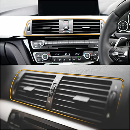 X AUTOHAUX Car Interior Trim Strip Line Door Edge Seal Protector Yellow 5m 16.4ft - color: Yellow