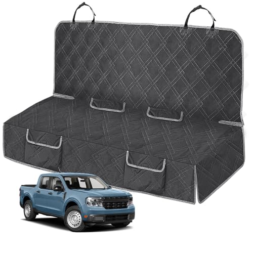 Dog Car Seat Cover Compatible with Ford Maverick/Hyundai Santa Cruz, Waterproof Pet Bench Seat Cover for Back Seat, 600D Heavy Duty Scratch Proof Nonslip Truck Seat Covers for Dogs - color: Charcoal, size: Compact Pickup (Standard Seat)