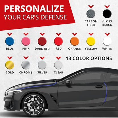 All-Fit Automotive Car Door Edge Protector – Universal DIY Edge Trim to Prevent Scratches & Dings – Flexible Adhesive Molding Trim for Cars, Trucks & SUVs (10 Ft - Blue) - color: Blue