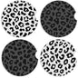 Boao 4 Pcs Leopard Car Cupholder Coasters for Valentine's Day, Ceramic Coasters 2.56'' Anti Slip Base with Finger Notch for Dry Clean, Car Interior Accessories, Birthday Gifts - style: Leopard