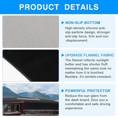 Autorder Dashboard Cover Mat for Olds Oldsmobile Cutlass Calais Accessories Dash Cover Upgrade Flannel Dash Mat Sunshade Glare UV Rays Protector - size: For Olds Oldsmobile Cutlass Calais