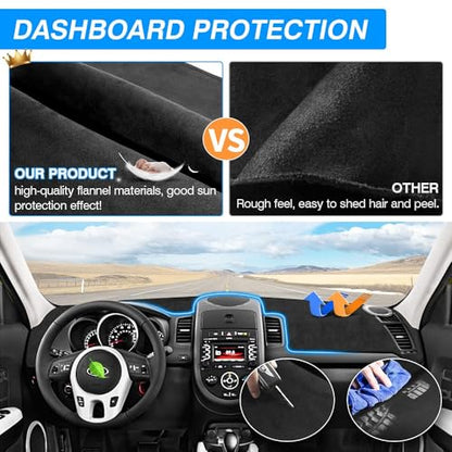 CARTIST Soul Dash Cover-Dashboard Cover for 2010 2011 2012 2013 Kia Soul No Glare Pad Dash Mat for Soul Interior Accessories[Non-Slip and Sun Protection] - size: Dash Mat for Kia Soul