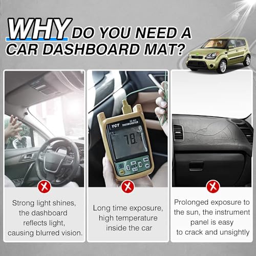 CARTIST Soul Dash Cover-Dashboard Cover for 2010 2011 2012 2013 Kia Soul No Glare Pad Dash Mat for Soul Interior Accessories[Non-Slip and Sun Protection] - size: Dash Mat for Kia Soul
