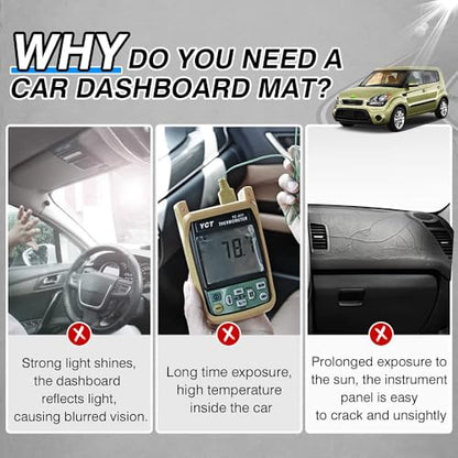 CARTIST Soul Dash Cover-Dashboard Cover for 2010 2011 2012 2013 Kia Soul No Glare Pad Dash Mat for Soul Interior Accessories[Non-Slip and Sun Protection] - size: Dash Mat for Kia Soul