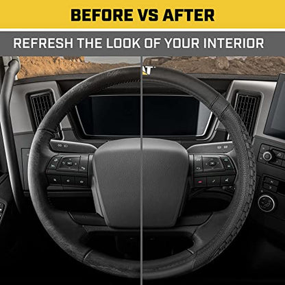 Cat® DuraGrip Steering Wheel Cover, Tire Tread Inspired Traction Grip Design, Black Steering Wheel Cover for RV Semi Truck Big Rig Trucker - X-Large 17.5" - 18" Inches - color: Black DuraGrip, size: XL Big Rig (17.5-18")