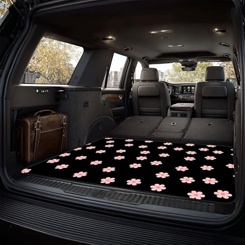 Universal Car Trunk Mat 29" x 39", Little Pink Flowers Print All Weather Durable Cargo Mat Protector for SUV, Truck, Van | Stylish Cargo Liner Cover Leopard Print Car Accessories - color: Little Pink Flowers