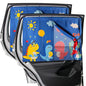 Car Window Shades, 2 PCS Magnetic Double Layer Sun Shade, Side Windows Privacy, Full Covers/Half Shade Options, Cute Dinosaurs, Compatible with Car, SUV, Minivan - color: Blue-2pcs