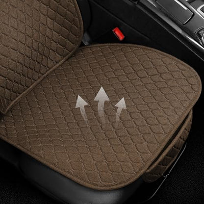Linen Car Seat Covers Front Seat Covers Breathable Cloth Fabric Car Seat Protector Mats Pad Universal Fit 90% Vehicles,SUVs,Cars,Sedans (2Pack Brown)