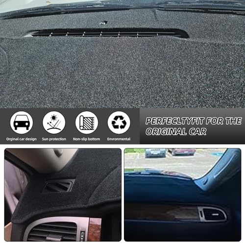 Dashboard Dash Cover Mat Carpet Compatible with 07-14 Chevy Tahoe Suburban Denali Avalanche GMC Yukon/XL,07-13 Chevy Silverado Sierra Without Dash Speaker and Only One Glove Box(07-14 Brown)