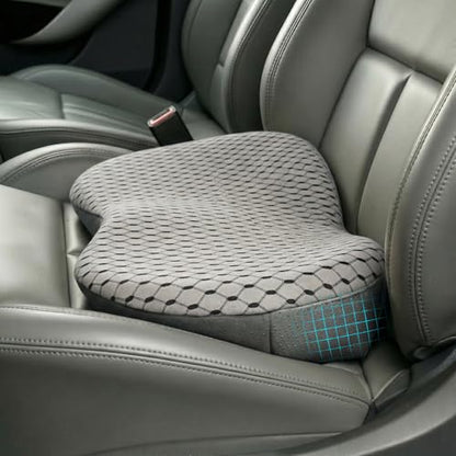 Livtribe Car Seat Cushion - Memory Foam Seat Pad for Sciatica & Lower Back Pain Relief - Driving Cushion with Breathable Mesh Cover - Road Trip Essentials for Drivers (3D Gray) - color: Gray