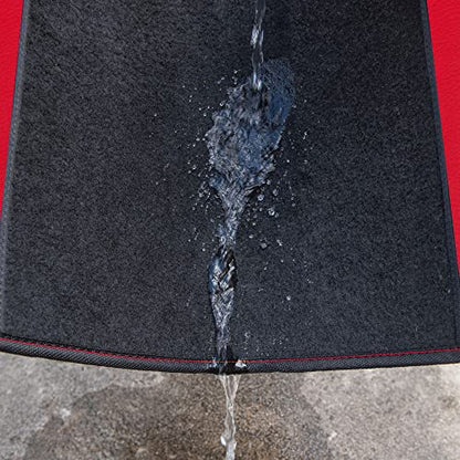 CAR PASS Waterproof Universal Faux Leather 3Row Car Floor Mats, Red Car Mats Fit for SUV,Vans,sedans, Trucks,Set of Vehicles Car Carpet with Driver Heel Pad and Anti-Slip Nibs Backing (Red 3Row) - color: Red 3Row