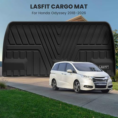LASFIT Trunk Mat for Honda Odyssey 2018-2026, Custom Fit Cargo Mat, Waterproof All Weather, Kid & Pet Friendly, Easy Clean for Family Use - style: 7）For Honda Odyssey| 2018-2026 | Trunk Mat