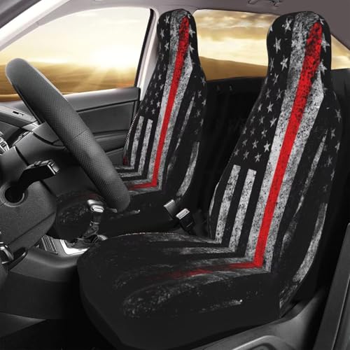 Bucket Seat Covers 2 Pack Black Flag Stain Resistant Car Seats Cover Driver Seat Protector for Automotive, Van, Truck, SUV, Sedans Premium Universal Fit Cars Accessories - color: Black Flag
