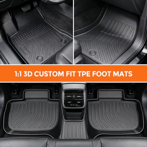 Floor Mats for Dodge Challenger RWD 2015-2023 (Not for AWD or 3.6L V6 Engine Models), Custom Fit Heavy Duty TPE All Weather Protection, Waterproof Non-Slip Black Car Liners (Two-Row Floor Mats) - style: 04) For Dodge Challenger RWD | 2015-2023 | 1st & 2nd