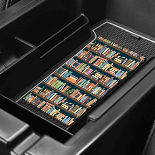 Leather Car Registration and Insurance Card Holder, Cute Car Accessories Vehicle Glove Box Car Organizer for Documents, Cards, License Cute Book Shelf - color: Cute Book Shelf