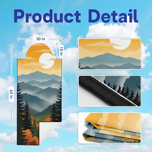 2 Pack Car Seat Towel Covers, Sweat Protector for Front Seats, Premium Thickened Microfiber with National Park Geyser Landscape, Breathable & Quick Dry, Slip-on Headrest Pocket for Gym, Beach, Running - color: Geyser Landscape