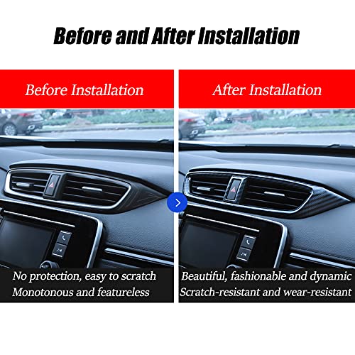 for CRV 2017-2022 Air Vent Trim Central Consoles Wind Outlet Panel ABS Carbon Fiber Grain Dashboard Stickers for CR-V CRV 2017 2018 2019 2020 2021 2022 LX, EX, EX-L, Touring, Hybrid - color: Central Consoles Wind Outlet Frame
