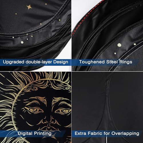 Windshield Sun Shade - Car Sun Shade Windshield, Reflector Sunshade Offers Ultimate Protection for Car Interior (57x31.5 inches) - color: Golden