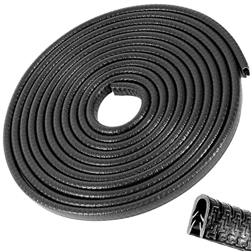 Car Door Edge Guards 32Ft(10M) Universal Rubber U Shape Edge Trim Car Door Protector Edge Guards Rubber Seal Protector for Most Car Rucks SUV Installation, No Glue Required, Black