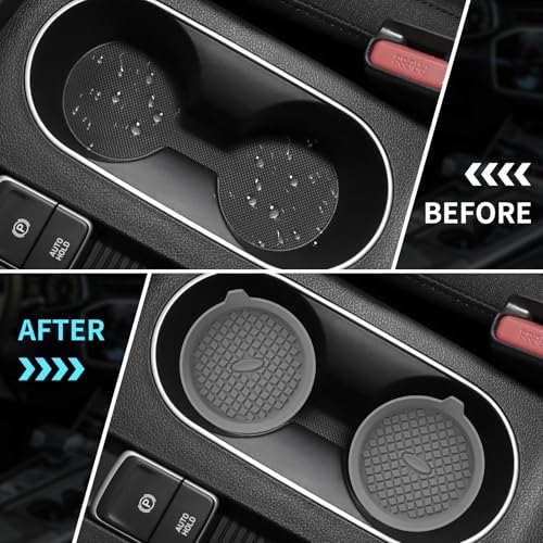 ME.FAN Car Cup Holder Coasters [4 Pack] Silicone Cups Mats, Automotive Universal Non-Slip Recessed Interior Accessories Dark Grey - color: 4pack-dark Grey