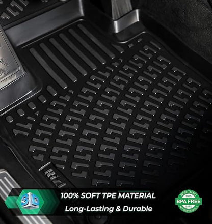 RizLiner Ford Explorer 2015-2019 (Bench Seating) 7 Seats Floor Mats Custom Fit Rubber 3D Car Mats Laser Measured 1st & 2nd & 3rd Row Floor Liners All Weather Waterproof (Front & Rear) - size: Explorer 2015 - 2019 (7 Seats)