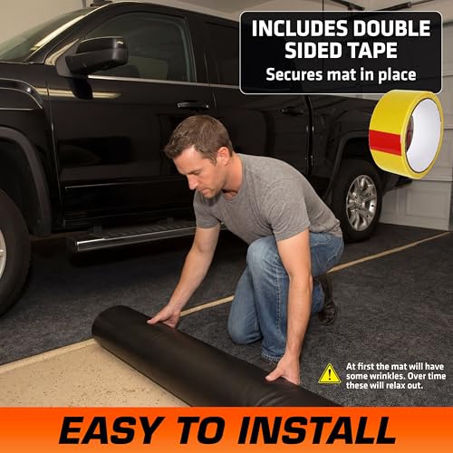 Armor All Garage Floor Mat (17' x 7'4"), Waterproof Garage Flooring, Absorbent, Premium Oil Spill Resistant Garage Pad, Durable, Protects Surfaces (Includes Double Sided Tape) (USA Made)