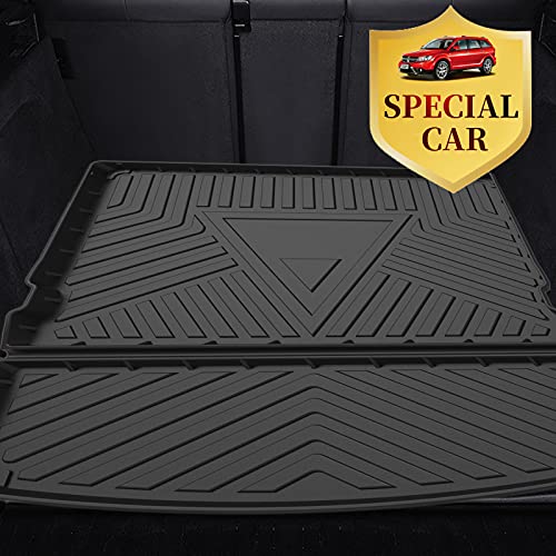 Elsetyler Cargo Liner for 2021 Journey - Black TPO All Weather Heavy Duty Waterproof Rear Cargo Tray Trunk Floor Mat Protector Compatible with 2009-2019 2020 2021 Dodge Journey - color: 2009-2021 Dodge Journey