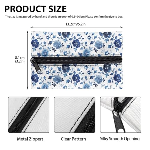 Blue Flowers Tissue Pouch, Small Pockets Stylish Tissue Pouch for Coins Easy to Carry Small Pouch for Keys Coins Credit Cards - color: Blue Flowers 01