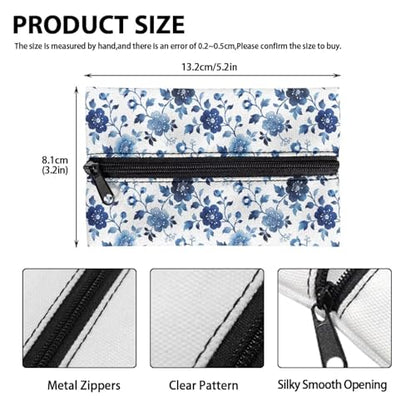 Blue Flowers Tissue Pouch, Small Pockets Stylish Tissue Pouch for Coins Easy to Carry Small Pouch for Keys Coins Credit Cards - color: Blue Flowers 01