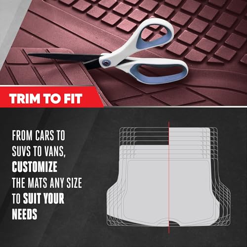 Motor Trend FlexTough Rear Cargo Mat – Heavy-Duty Trimmable Car Trunk Mat for Back of SUV, Universal Rear Cargo Liner for SUV, Flexible Trunk Liner, Automotive Floor Mats & Cargo Liners (Burgundy) - color: Burgundy