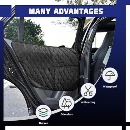 Yitexin 1 Pair Car Door Protector for Dogs, Waterproof & Anti-Slip Pet Car Door Covers, Black Vehicle Dog Car Window Protector Scratch Guard Accessories from Scratching (Oxford & PP)