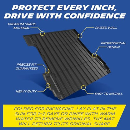 MICHELIN Truck Bed Mat for 2007-2018 Chevy Silverado/GMC Sierra 1500 5.8 FT / 69.3" (2007 New Body Only), All-Weather Truck Bed Liner, Custom Fit, Durable TPE Bedliner, Non-Slip - size: 2) Silverado/Sierra 1500 | 07-18 | 5.8 FT