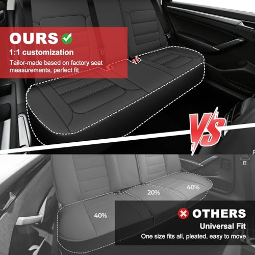 TTX LIGHTING Custom Fit Seat Covers for Volkswagen Passat 2012-2022 Waterproof Faux Leather Airbag Compatible(Black, Full Set 5 Seats) - size: 15.Passat 2012-2022 5 Seat Full Set