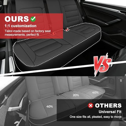 TTX LIGHTING Custom Fit Seat Covers for Volkswagen Passat 2012-2022 Waterproof Faux Leather Airbag Compatible(Black, Full Set 5 Seats) - size: 15.Passat 2012-2022 5 Seat Full Set