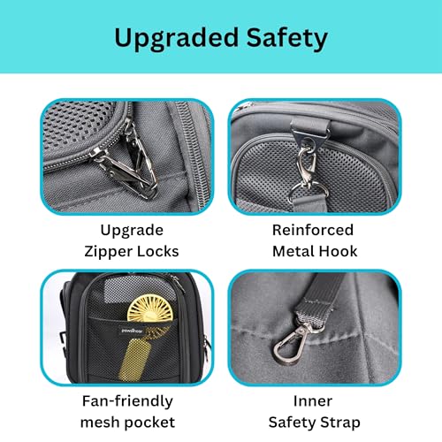 Crash-Tested Expandable Cat Carrier & Small Dog Car Seat - CPS Certified for Crash Protection & Safe Pet Travel. - size: Medium-20x12x12