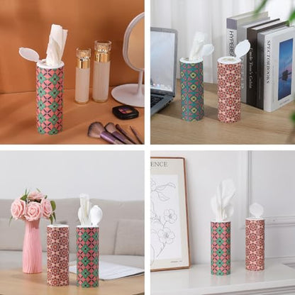 Carson Works Car Tissues Holder 4 Packs Round Car Tissues Cylinder Fit for Car Cup Holder, Home Small Tissue Dispenser with Facial Tissues for Travel Car Bathroom Office - color: Ct-2