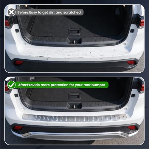 Stainless Steel Rear Bumper Protector Guard fits Volkswagen VW Atlas 2018-2026, Trunk Outside Door Sill Protector Cover Accessories, Silver 1 PCS, 2019 2020 2021 2022 2023 2024 2025