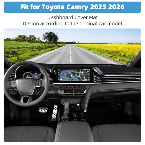 Dash Cover Mat for Toyota Camry 2025 2026 Accessories Non-Slip Dashboard Cover Mat Sunshade UV Rays Protector Interior Accessories - size: Compatible with Camry 2025 2026