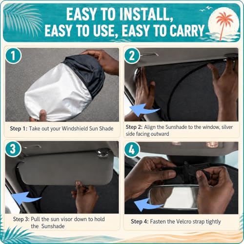 Tacoma Windshield Sun Shade, Sunshade Windshield Visor for Toyota Tacoma 1995-2025. - size: Toyota Tacoma