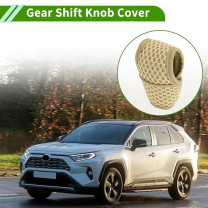 Universal Gear Shift Knob Cover Stick Shifting Handle Protector Automotive Manual Fabric 1 Pcs Anti-Slip Beige - color: Beige