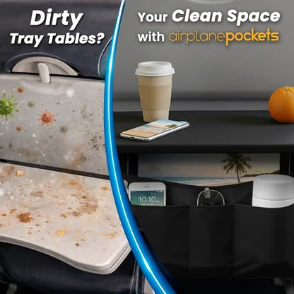 Airplane Accessories - Plane Travel Essentials - Travel Organizer - Seat Storage Organizer - Air Travel Essentials - Seatback Organizer - International Travel Accessories Must Haves