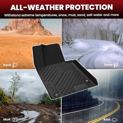 LASFIT Floor Mats & Cargo Mat for Hyundai Sonata 2020-2026 (Only Fit AWD & Gas) / Kia K5 2021-2025 (Only Fit AWD, Not for FWD) Custom Fit TPE All Weather Floor Liners Car Mats Accessories - size: 2)For Hyundai Sonata & Kia K5 | 2020-2025 | AWD