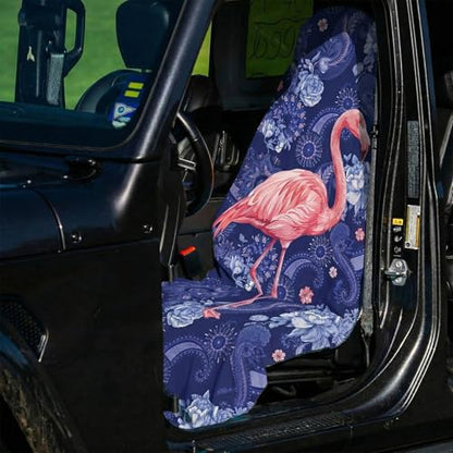 2 Pack Car Seat Towel Covers, Sweat-Proof Microfiber Seat Protectors for Gym, Running, Beach & Workout, Breathable Quick-Dry, Machine Washable, Pink Flamingo Print, Universal Fit - color: Pink Flamingo