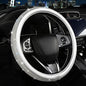 Bling Diamond Steering Wheel Cover, Leather Steering Wheel Covers for Women Girls with Crystal Rhinestones, Breathable, Anti-Slip Universal Fit 14.5-15 Inch Bling Car Accessories(Silver) - color: silver