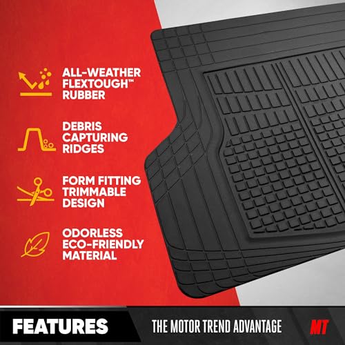 Motor Trend Premium FlexTough All-Protection Cargo Mat Liner – w/Traction Grips & Fresh Design, Heavy Duty Trimmable Trunk Liner for Car Truck SUV, Black (OF-985-BK) - color: Black
