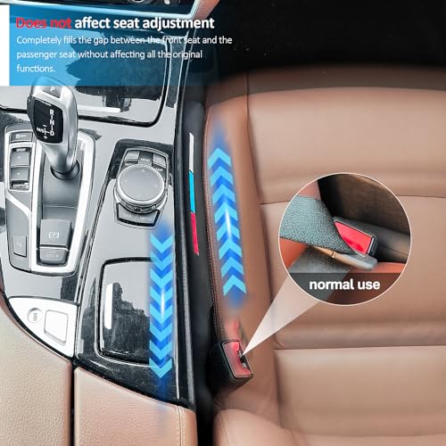 Sports Style Leather Car Seat Gap Filler Spacer Universal Seat Gap Filler Plug Compatible with BMWSeries M1 M3 M5 X1 X5 X6 Z4 3 5 7 Series Console Stop Things from Dropping - color: Embroidered Sports Style