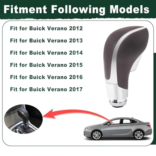 Automatic Gear Stick Shift Knob Fit for Buick Verano for GMC Opel Insignia Vauxhall Regal 2009-2017 Transmission Gear Shift Lever Knob Car Gear Shifter Knob Cover Head Handle Lever (Brown) - color: Brown