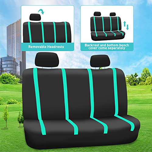 FH Group Car Seat Covers Full Set Cloth - Universal Fit Automotive Seat Covers, Low Back Front Seat Covers, Solid Back Seat Cover, Washable Car Seat Cover for SUV, Sedan and Van Mint - color: Mint, size: Full Set