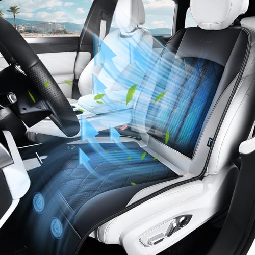 FLORICH Cooling Car Seat Cover, Ventilated Seat Cushion Cooling Car Seat Pad for Summer Driving with Powerful Turbo Fans Universal Fit for Car SUV Truck Van-Deep Grey - color: Deep Grey